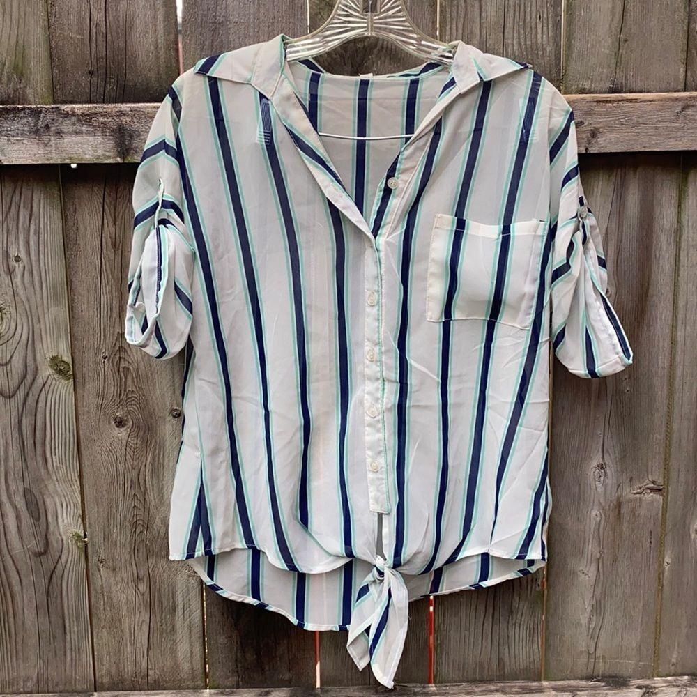 Mine Sheer button down shirt sz. S
